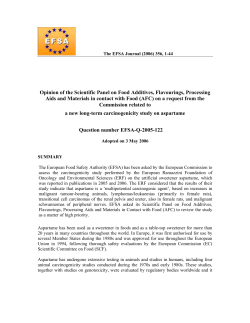 Opinion of the Scientific Panel on Food Additives, Flavourings