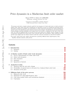 Price dynamics in a Markovian limit order market