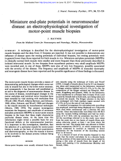 Miniature end-plate potentials in neuromuscular disease