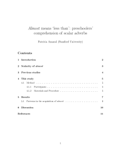 Almost means `less than`: preschoolers` comprehension of scalar