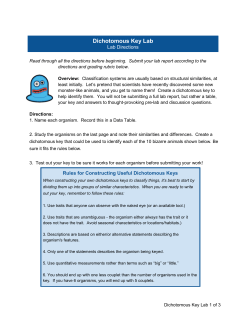 Dichotomous Key Lab Handout