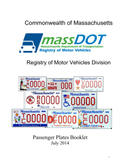 Passenger Plates Booklet