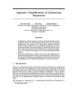 Agnostic Classification of Markovian Sequences
