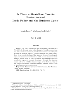 Is There a Short-Run Case for Protectionism? Trade Policy