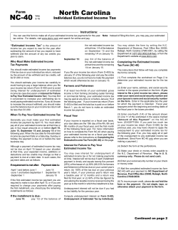 instructions and worksheet - North Carolina Department of Revenue