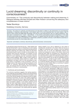 Lucid dreaming: discontinuity or continuity in