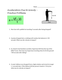 Acceleration Due to Gravity &ndash; Practice Problems