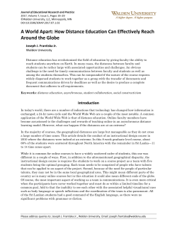 A World Apart: How Distance Education Can