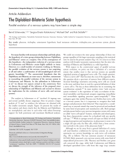 The Diploblast-Bilateria Sister hypothesis - Rob DeSalle