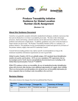 PTI Guidance for GLN Assignment - The Produce Traceability Initiative