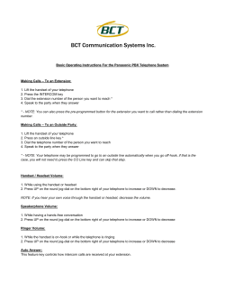 Basic Operating Instructions for Panasonic PBX Telephone Systems