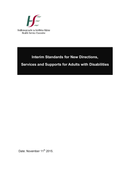 Interim Standards for New Directions, Services and Supports