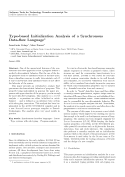 Type-based Initialization Analysis of a Synchronous Data