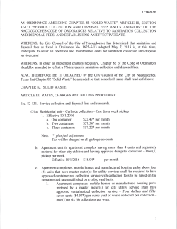 Solid Waste Rates - City of Nacogdoches