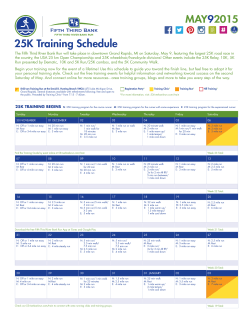 25K Training Schedule - Fifth Third River Bank Run