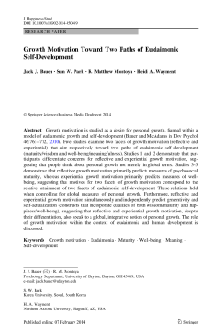 Growth Motivation Toward Two Paths of Eudaimonic Self