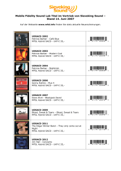 MFSL Downloadkatalog 14 Juni 2007 - HiFi