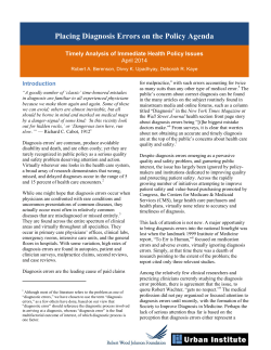 Placing Diagnosis Errors on the Policy Agenda
