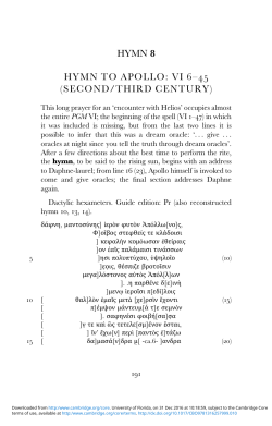 HYMN 8 HYMN TO APOLLO: VI 6&ndash;45 (SECOND/THIRD CENTURY)