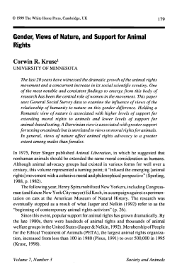 179 Gender, Views of Nature, and Support for Animal Rights Corwin