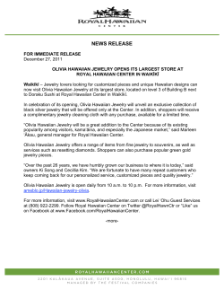 news release - Royal Hawaiian Center
