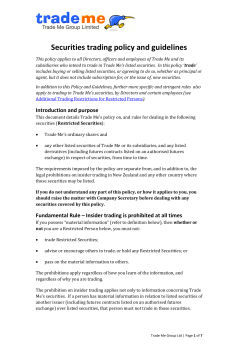 Securities trading policy and guidelines