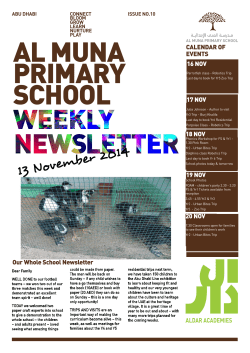 Autumn Term 13.11.14 - Al Muna Primary School