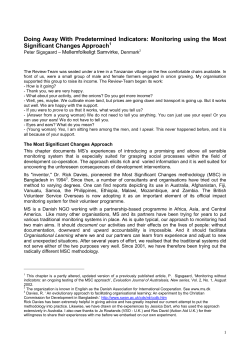 Doing Away With Predetermined Indicators: Monitoring using the