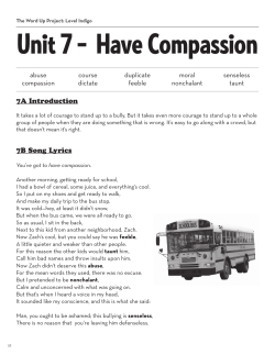 Unit 7 &ndash; Have Compassion