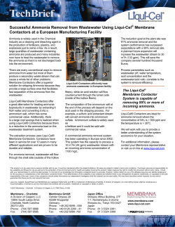 Successful Ammonia Removal from Wastewater Using Liqui