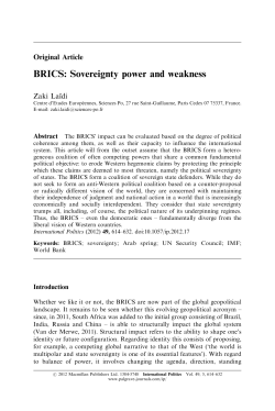 BRICS: Sovereignty power and weakness