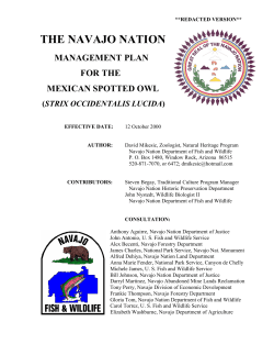 The Navajo Nation Management Plan for the Mexican Spotted Owl