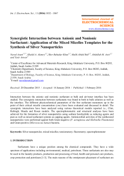 Synergistic Interaction between Anionic and Nonionic Surfactant