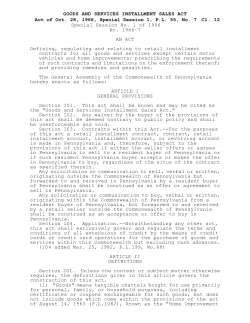 GOODS AND SERVICES INSTALLMENT SALES ACT Cl. 12 Act of