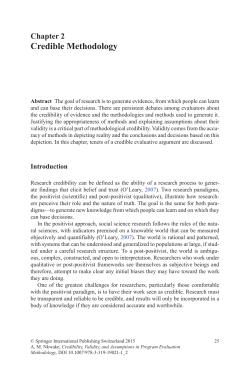 Credible Methodology