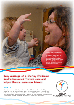 Baby Massage at a Chorley Children`s Centre has cured Travis`s