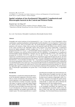 Spatial variations of size-fractionated Chlorophyll, Cyanobacteria
