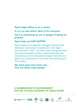Sport helps define us as a nation. It is in no way elitist. Sport is for