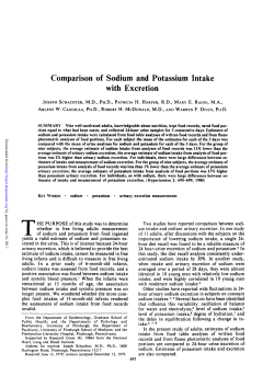 Comparison of Sodium and Potassium Intake with