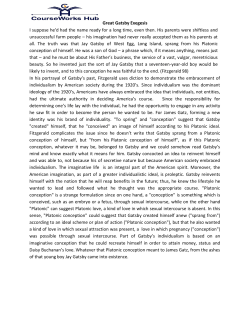Great Gatsby Exegesis I suppose he`d had the name