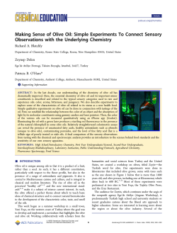 Making Sense of Olive Oil: Simple Experiments To Connect Sensory