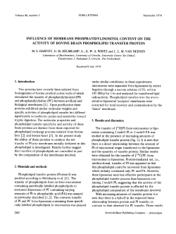 INFLUENCE OF MEMBRANE PHOSPHATIDYLINOSITOL