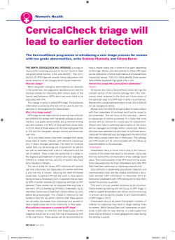 CervicalCheck triage will lead to earlier detection