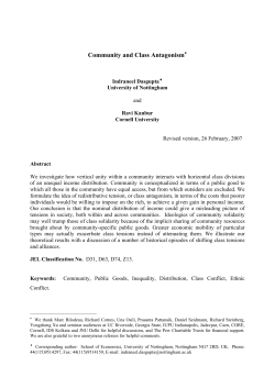 Community and Class Antagonism&bull;