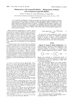Halogenation with Copper(I1) Halides. Halogenation