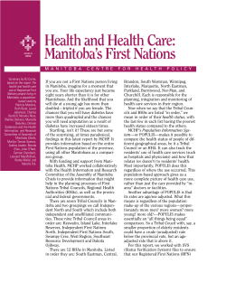 Health and Health Care: Manitoba`s First Nations