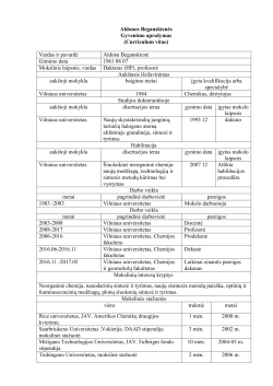 Curriculum vitae - Chemijos ir geomokslų fakultetas