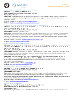2016-2017 AmeriCorps Texas Programs