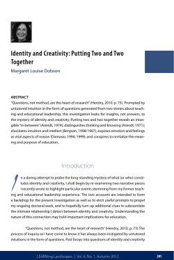 Identity and Creativity: Putting Two and Two Together
