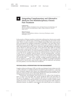 Integrating Complementary and Alternative Medicine into